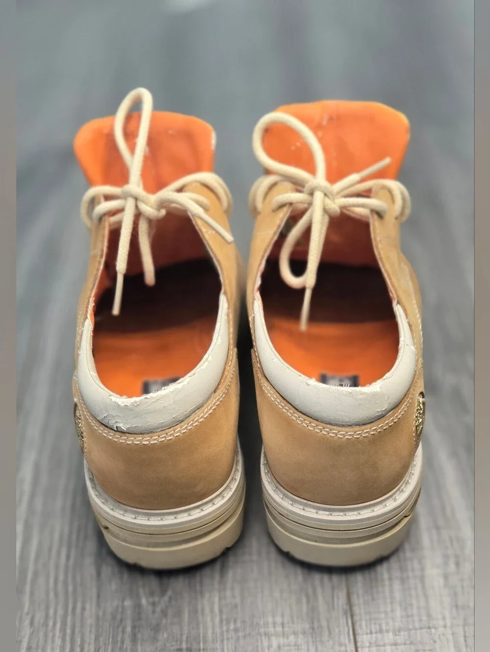 Timberland 59006 Wheat Nubuck Leather Rugged Oxford Shoes Men’s 8W Tan Lug Sole